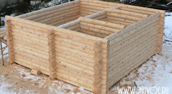 Рубка сруб 6*6 с 3-мя внутренними стенами