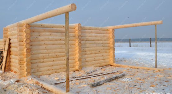 Рубка сруба 3 на 6 с верандой