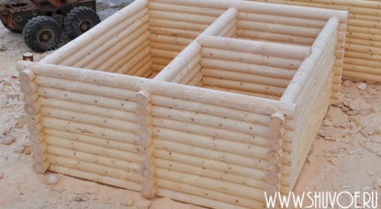 Рубка сруба 6*6 шестистенок