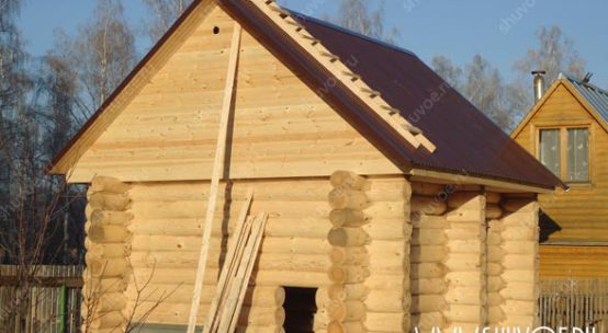 Установка срубов 5х6 и 6х6 в декабре 2014