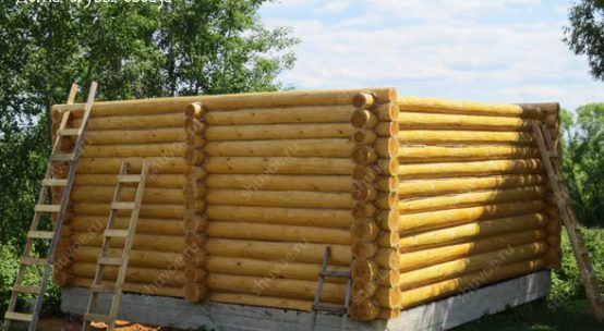 Установка сруба 6х6 на фундамент в Тимшино