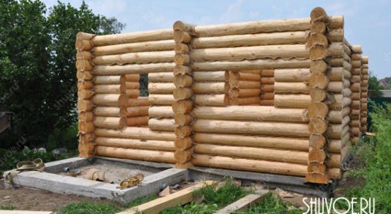 Рубка и установка сруба 6х9 в Конобеево