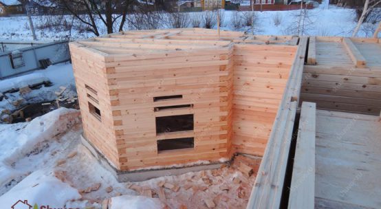 Брусовой дом 13х17 с отдельной кухней