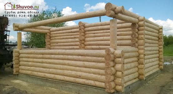 Баня в Глебово из сруба 4х6 с верандой 2х6