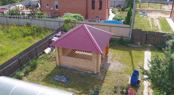 Рубленая летняя беседка в Егорьевке