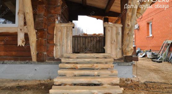 Лестницы из бревна, полубревна