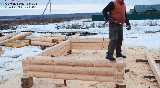 Банька 3х4 из бревна с прочесом