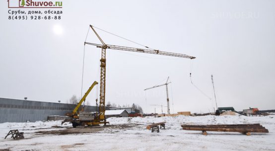 Установлен новый кран для рубки срубов