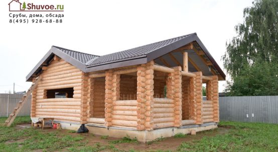 Рубленая баня 7х11 с большой террасой в Коломне