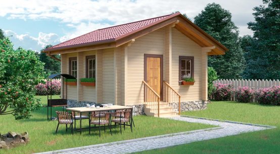 Проект СБ250 — одноэтажный дом из бруса, 25 м²